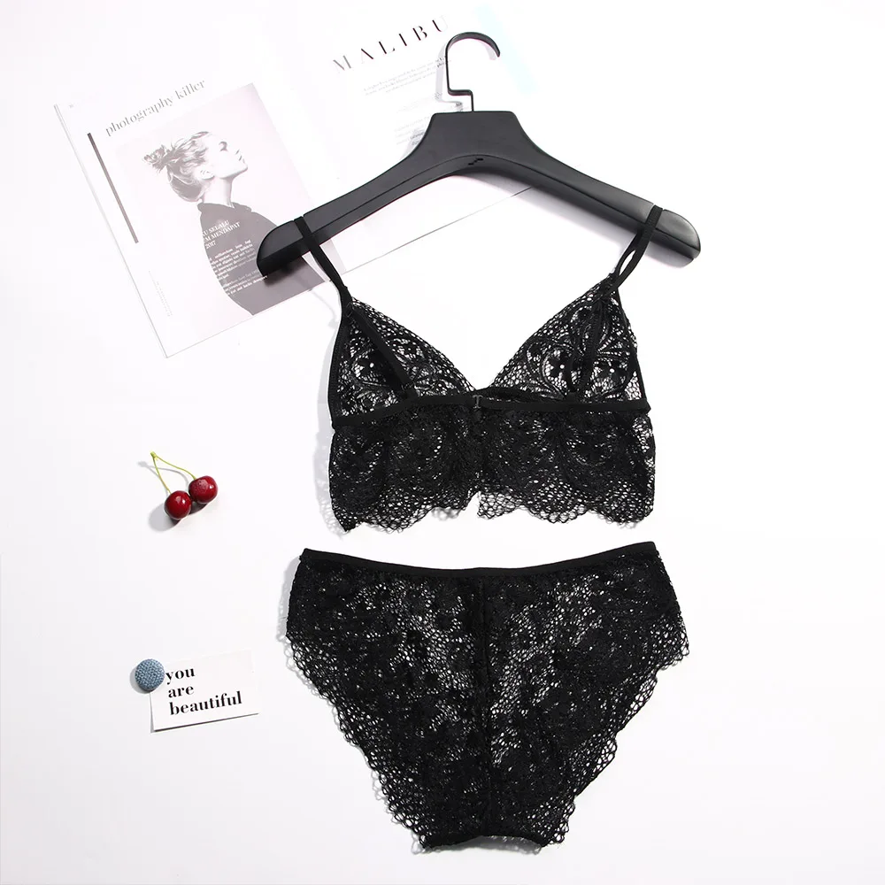 Женский комплект с бюстгальтером сексуальный летний ультратонкий кружевной