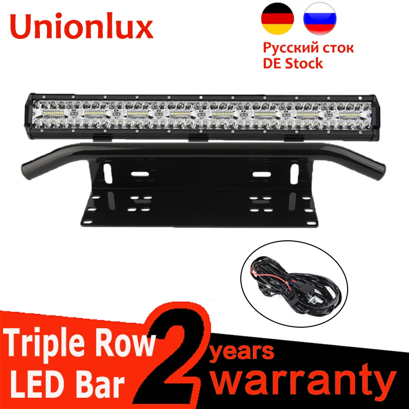 

Тройной Гавайская гитара 23 дюймов 480 Вт Светодиодный светильник Бар Offroad Кронштейн номерного знака быка бар для грузовиков Автомобильный св...