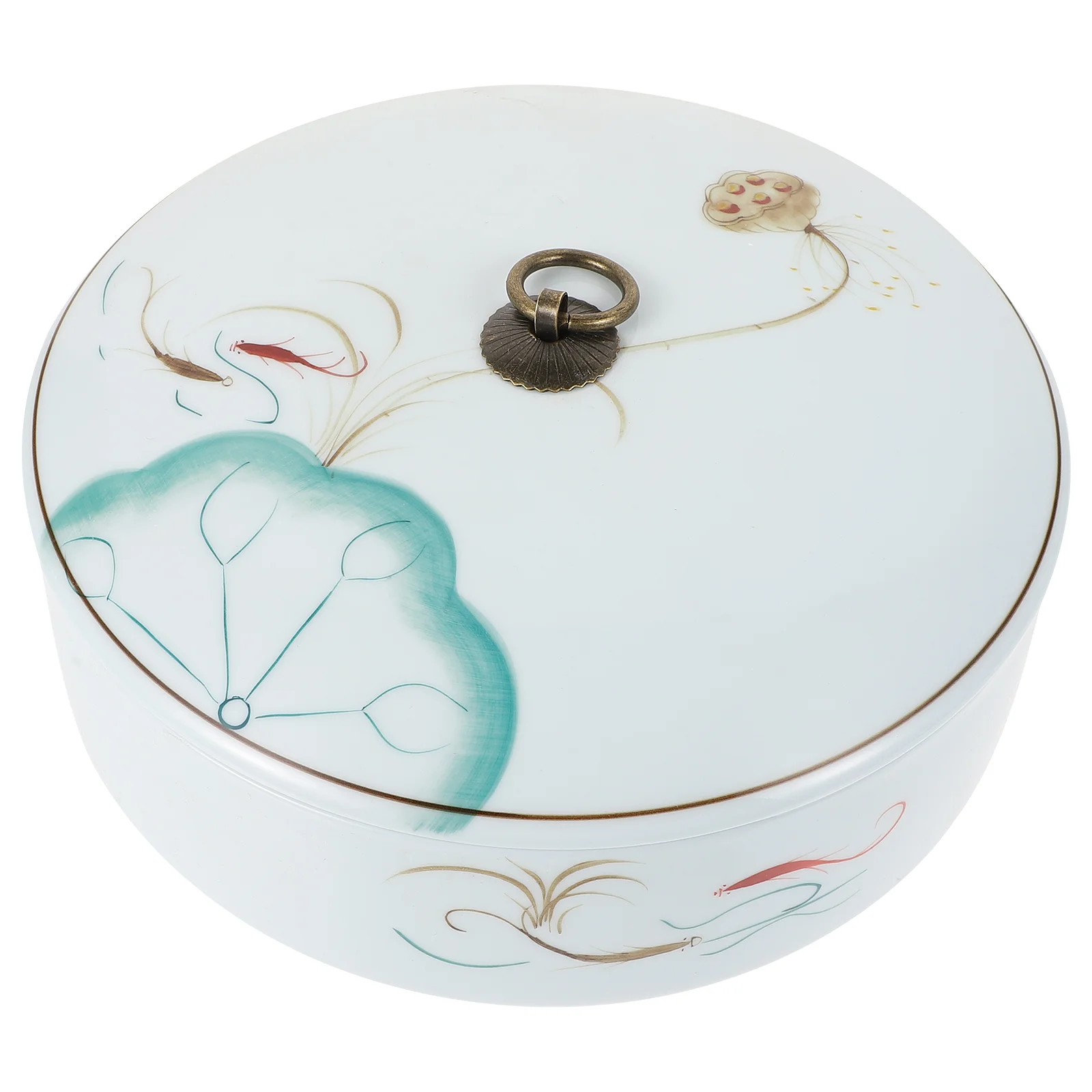 

1Pc Simple Ceramic Tea Storage Pot with Cover Delicate Ceramic Tea Canister (White)