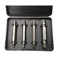 double side drill out damaged screw extractor 4pcs out remover handymen broken bolt stud removal tool kit 1 2 3 4 with case