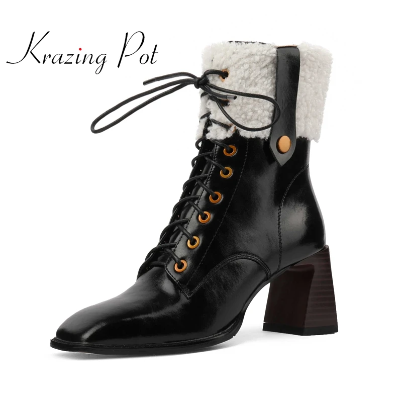 

Ботильоны из коровьей кожи на высоком каблуке с квадратным носком