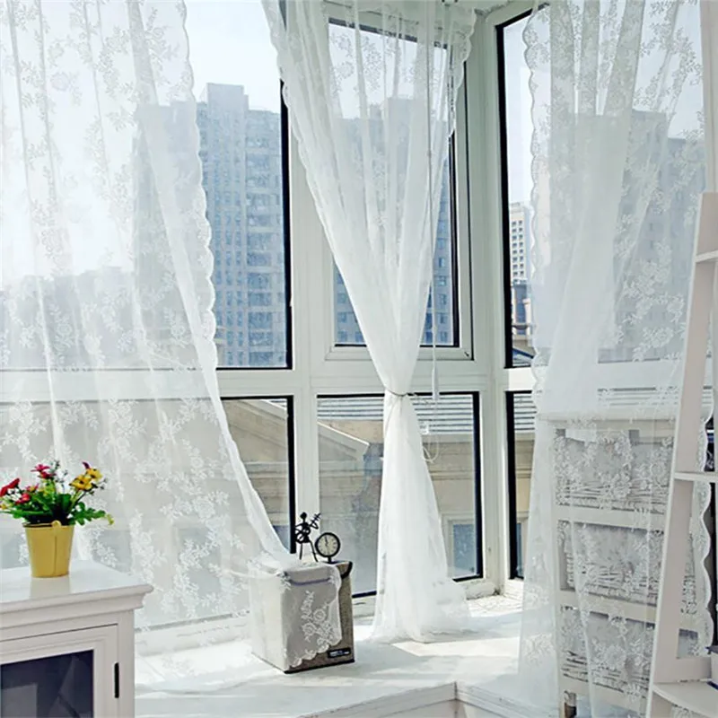 145*180 см кружевная оконная занавеска Тюль перспектива вуаль висит окна Пелерина