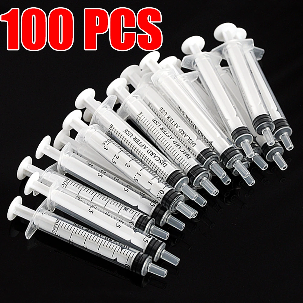 

100pcs 3ml Plastic Syringe Hydroponics Analyze Measuring Cubs Nutrients Syringe For Injectors Ink Cartridge Pets Cat Feeders