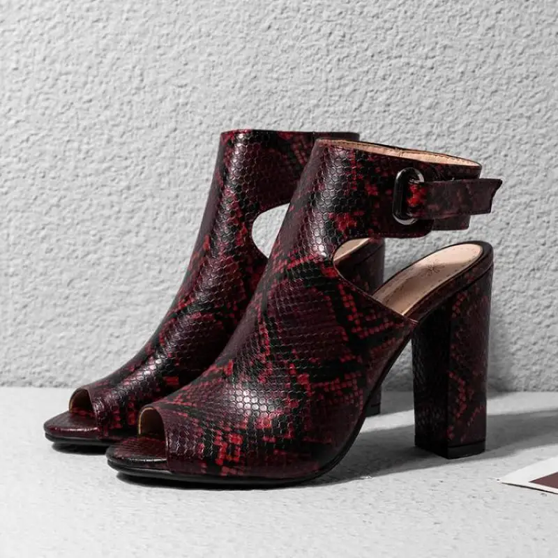 Женские туфли на высоком каблуке 10 см с открытым носком|Боссоножки и сандалии| |