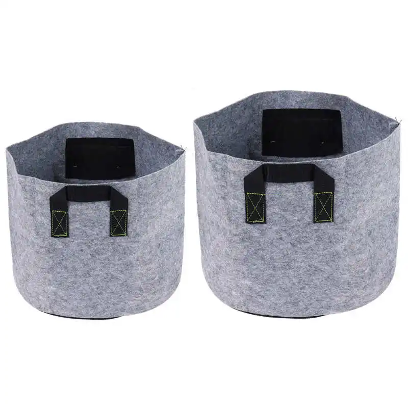 Сумка для выращивания растений с ручками Нетканый мешок овощей цветов серого и