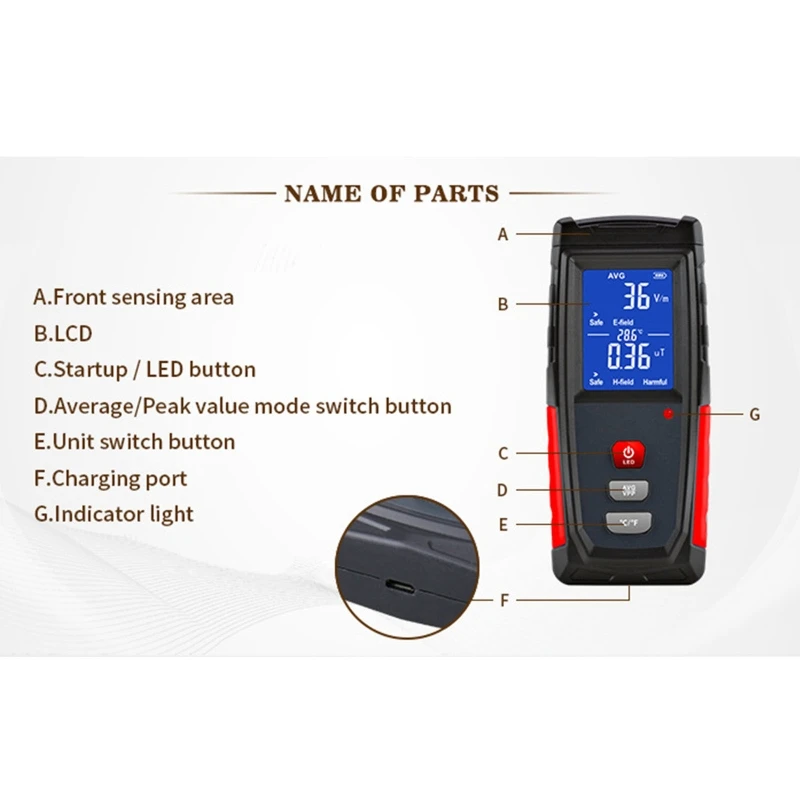 

Electromagnetic Radiation Tester Phone Computer Radiation Digital Detector G88B