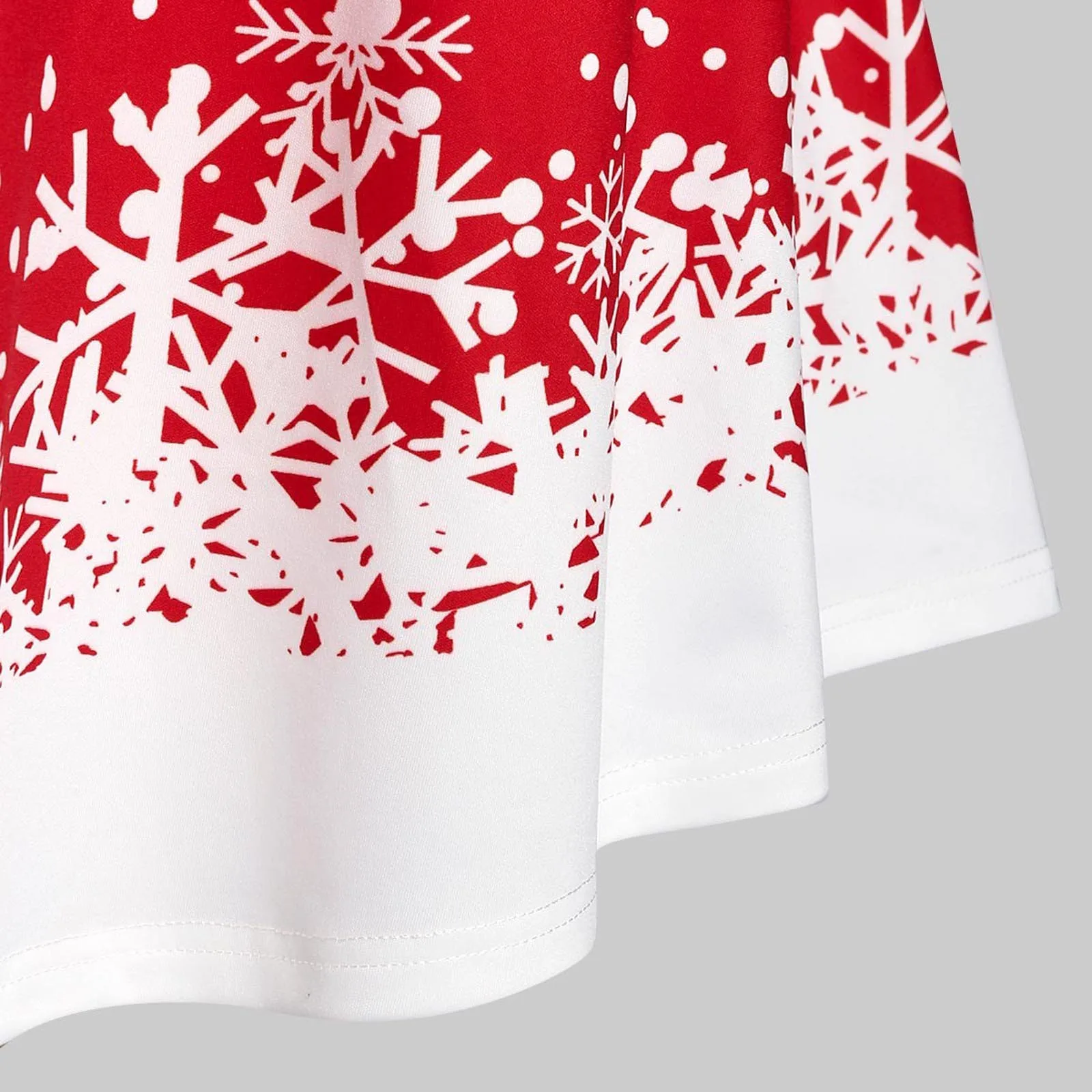 

Women's winter retro pullover round neck Christmas snowflake print velvet party long-sleeved slim stitching dress