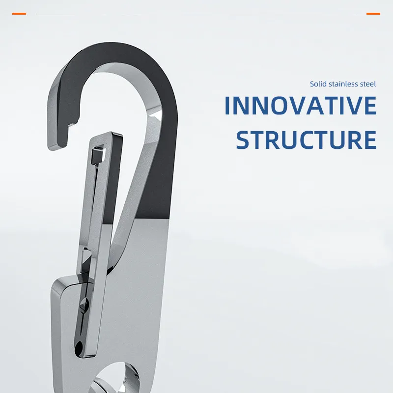 

2021 High Quality Keyring Craftsman Metal Key Ring Men's Stainless Steel Key Chain Holder Belt Buckles Chaveiro Car Keychain Y93