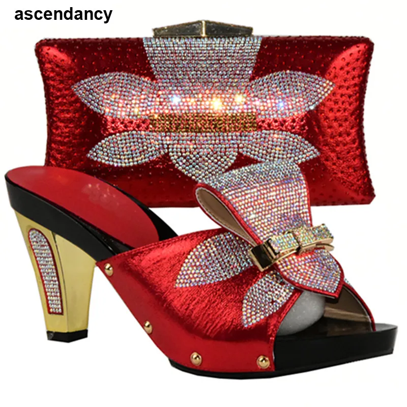 Женский комплект из обуви и сумки в итальянском стиле Комплект итальянских