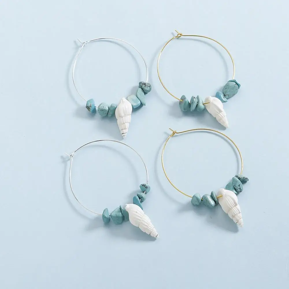 Женские крупные серьги-раковины Chandler Boho эффектные серьги с морской раковиной для