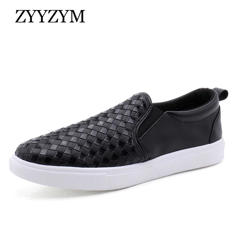 

ZYYZYM Casual Shoes Men England Style Leather Breathable Fashion Black White 2021 NEW Zapatillas De Deporte