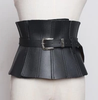 womens runway fashion slim pu leather cummerbunds female dress coat corsets waistband belts decoration wide belt r1762
