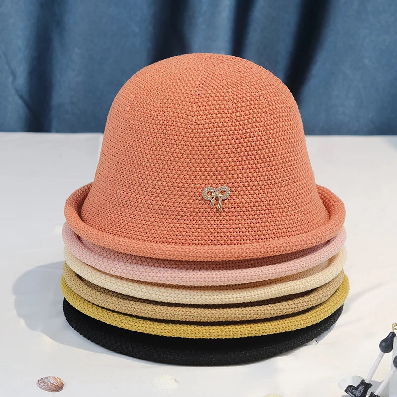 

2021 New Ladies Hat Korean Version Japanese Fisherman Hat Summer Sun Shade Hat Beach Hat Solid Color Sun Hat