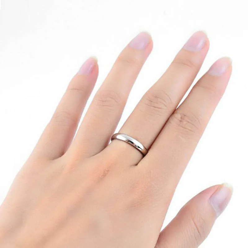 Фото Горячий пар кольца Классическая титановая сталь кольцо простой Стиль гладкой