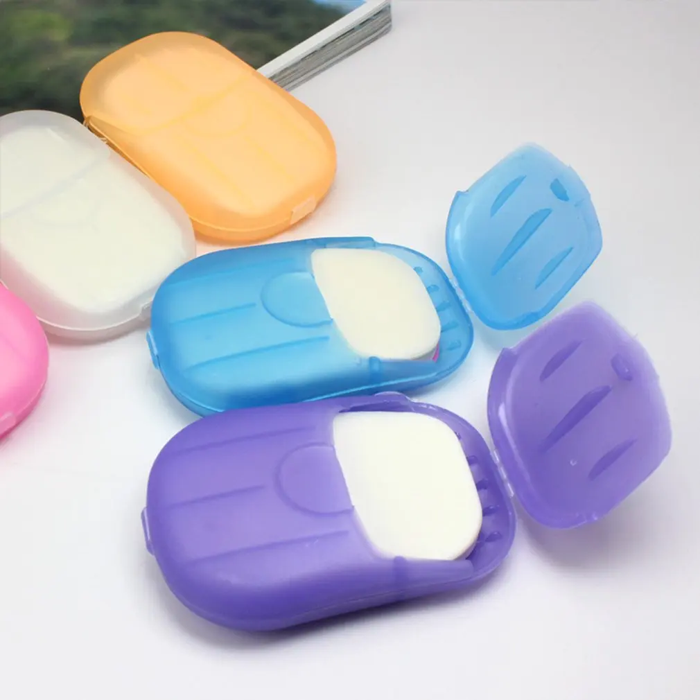 

20 Pcs Paper Soap Outdoor Travel Bath Soap Tablets Portable Hand-washing Soap