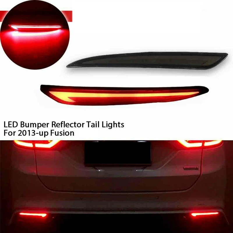 

Car Smoked Rear Bumper Fog Lights Tail Brake LED Lamps Fit for Ford Mondeo Fusion 2013-2018