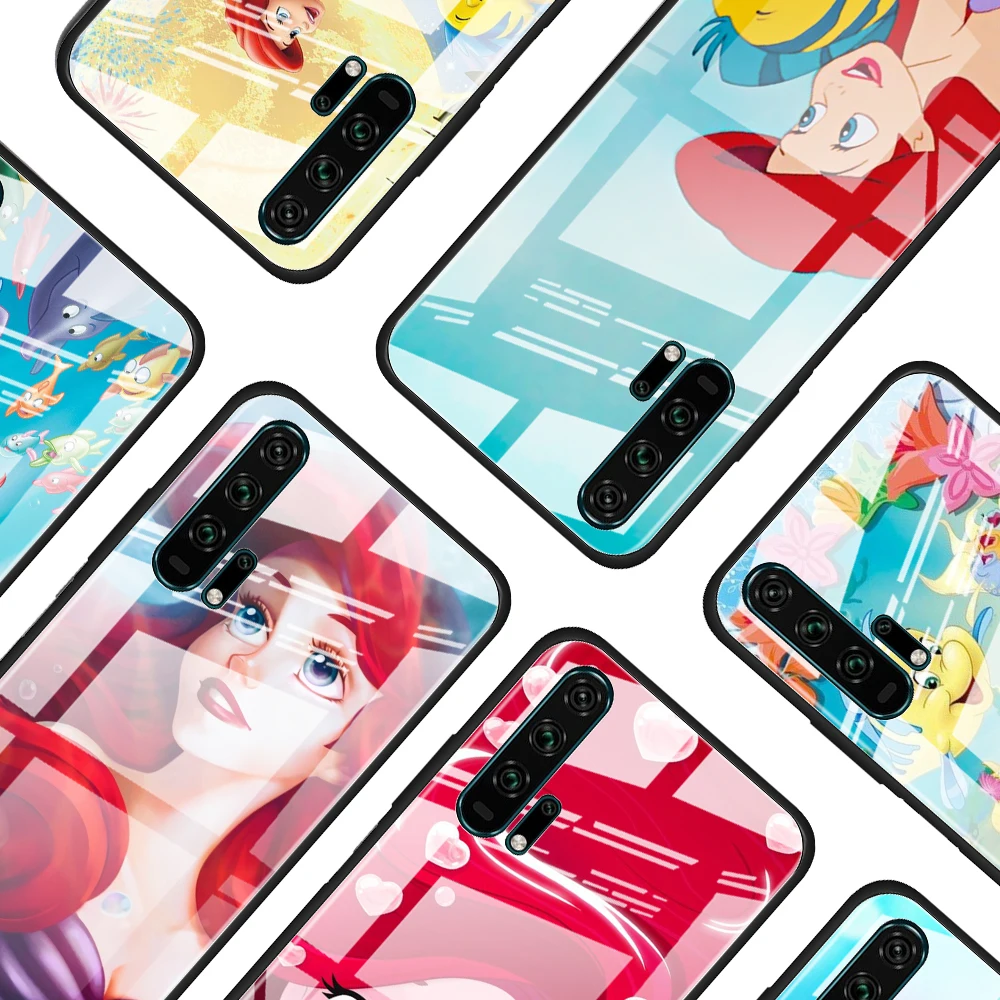 

Mermaid Disney Princess for Honor 30 20 10 9X Pro Plus Lite 8X Huawei Y8P Y6P Y5P Y9 Y7 Y6 2019 Tempered Glass Phone Case