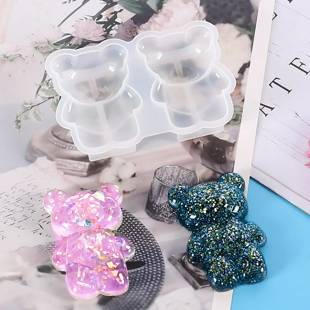 

DIY Crystal Epoxy Resin Mold Standing Bear Fish Tail Shape Silicone Mold Can Be Used To Store Jewelry Silicone Mold