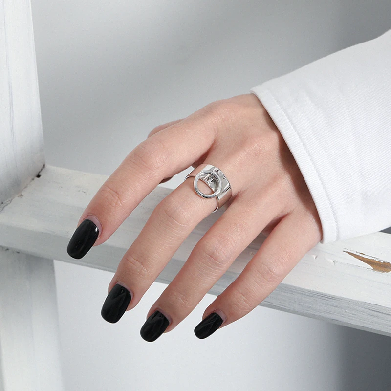 Шанис Шарм Мода 925 пробы Серебряные кольца для Для женщин Большой Гладкий уход за