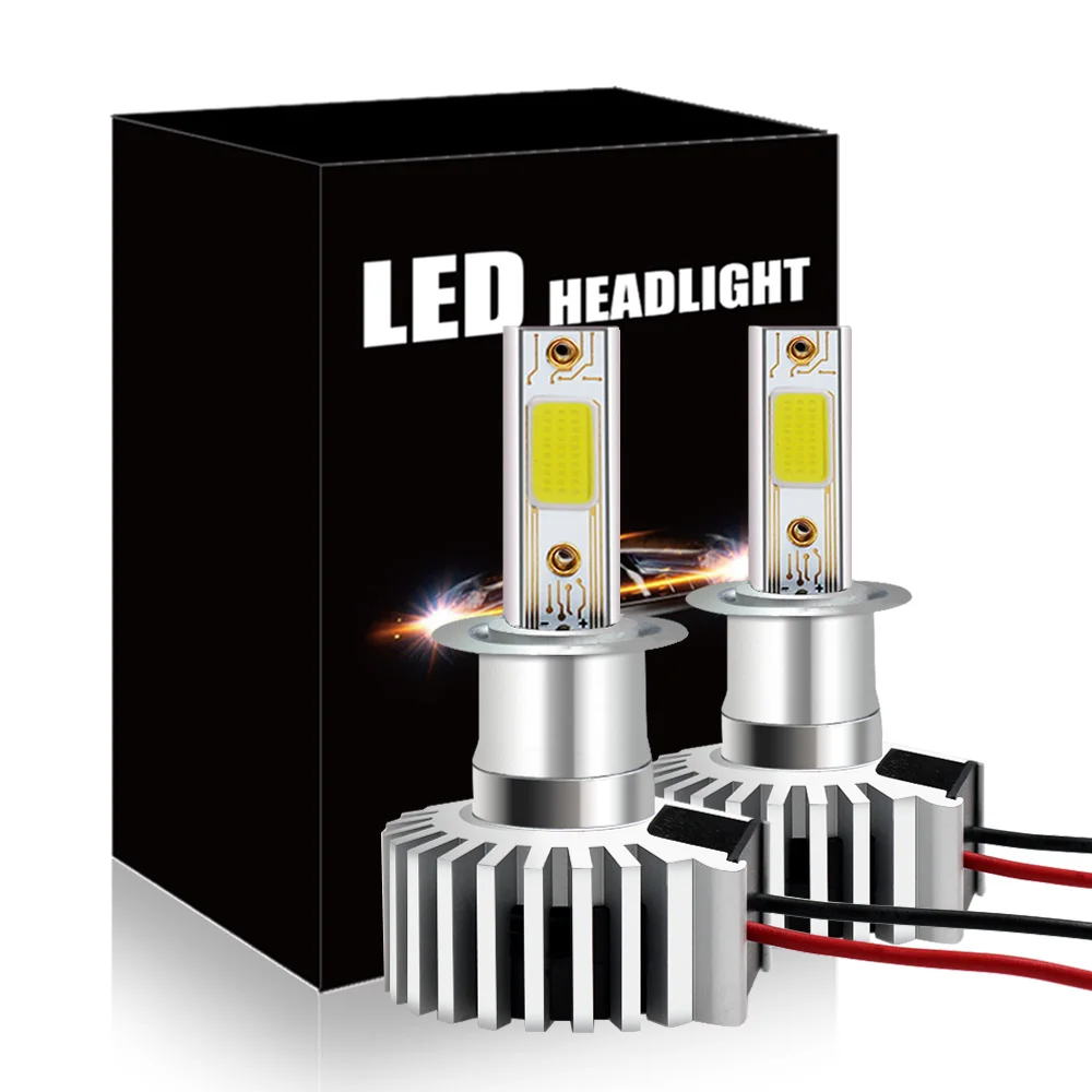 

D9 Head Lamp H1 LED H3 Led Headlights Bulbs White 6000K DC12V-28V 30W COB IP65 high power Canbus 180 degree Auto Lamp