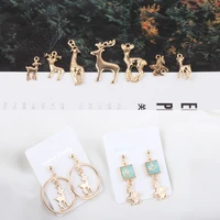 diy earrings accessories alloy mori geometric elk earrings handmade materials earrings bracelets necklaces pendant