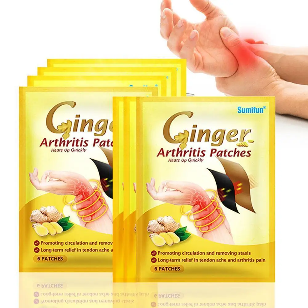 

6pcs Ginger Arthritis Plaster for Hand Wrist Thumb Finger Pain Relief Medical Plaster Relief Joint Ache Knee Pain Body Care Tool