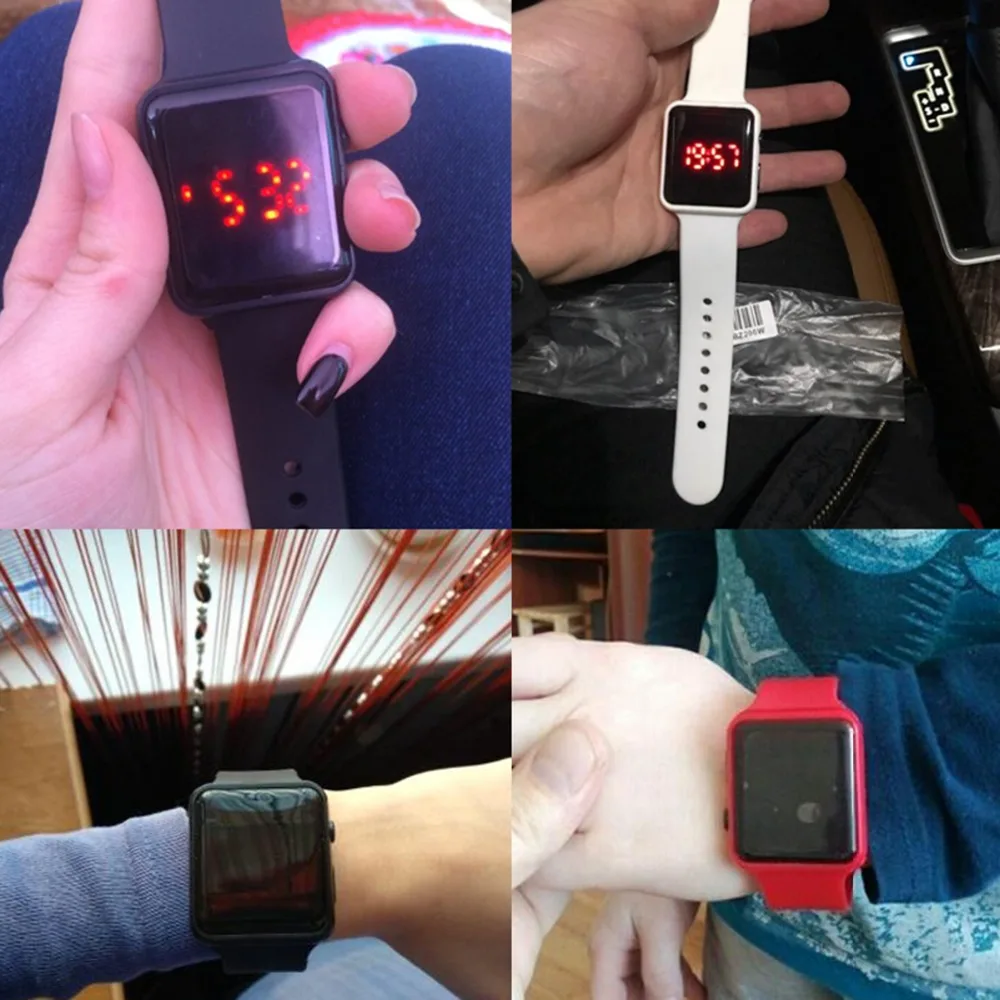 Детские модные часы 2019 разноцветные светодиодные электронные спортивные для