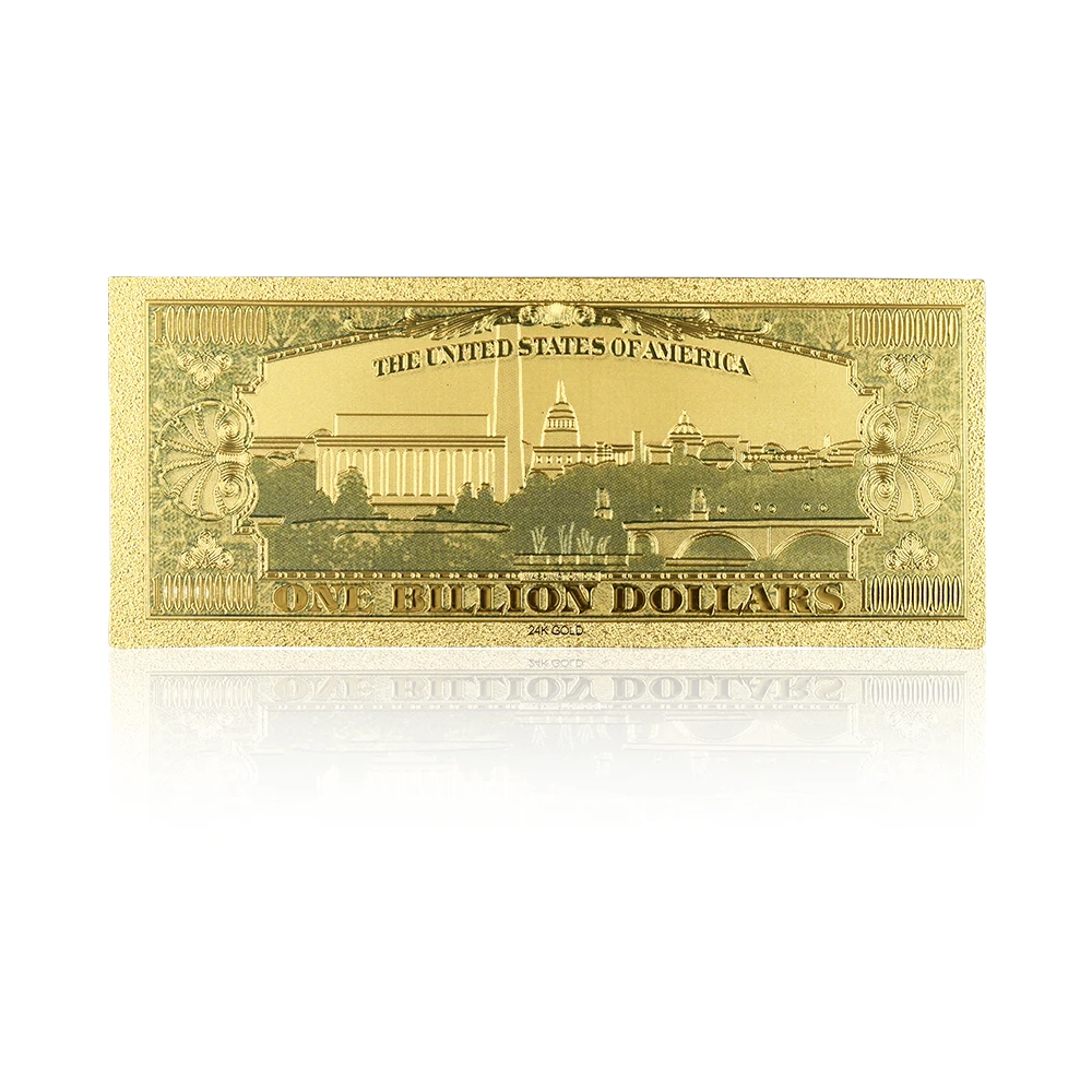 US миллиард долларов фестиваль сувенирные подарки Красочные 24k позолоченные