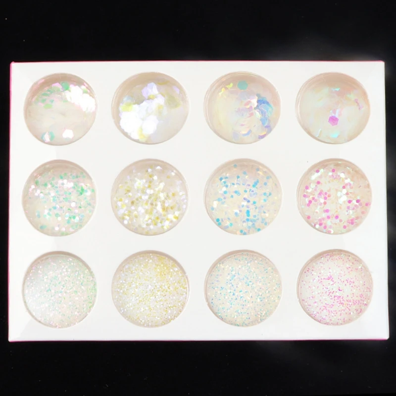 12 бутылок сердце звезда круглая форма лазер-яркие хлопья блестки Набор для