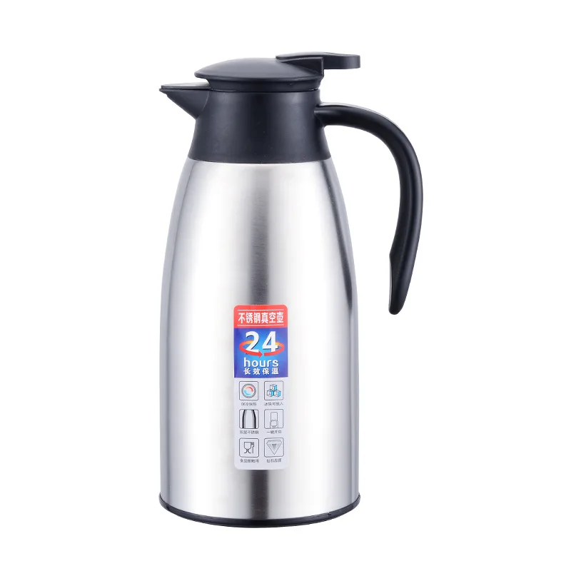 

304 stainless steel coffee pot vacuum double layer welcome guest insulation pot European style household hotel heating kettle