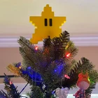 Топпер для рождественской елки, желтая Пиксельная звезда, украшение для рождественской елки, вечевечерние НКИ, свадьбы