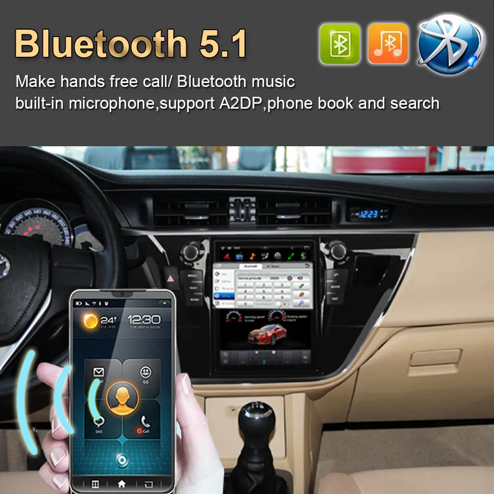 Автомобильный GPS-навигатор с вертикальным экраном в стиле Tesla Android 9 0 для TOYOTA COROLLA