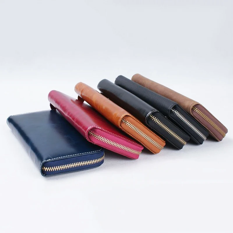 Мужской Длинный кошелек ручной работы из натуральной кожи с натуральным лицевым