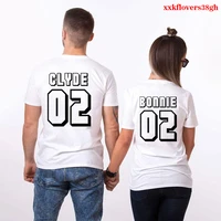zero two number lettring t shirts black whiter t shirts for lovers summer couples matching vintage couples clothes woman tshirts