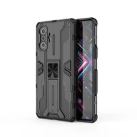 magnetic kickstand armor shockproof case for xiaomi redmi k40 gaming lens protection soft tpu frame hard pc back cover fundas