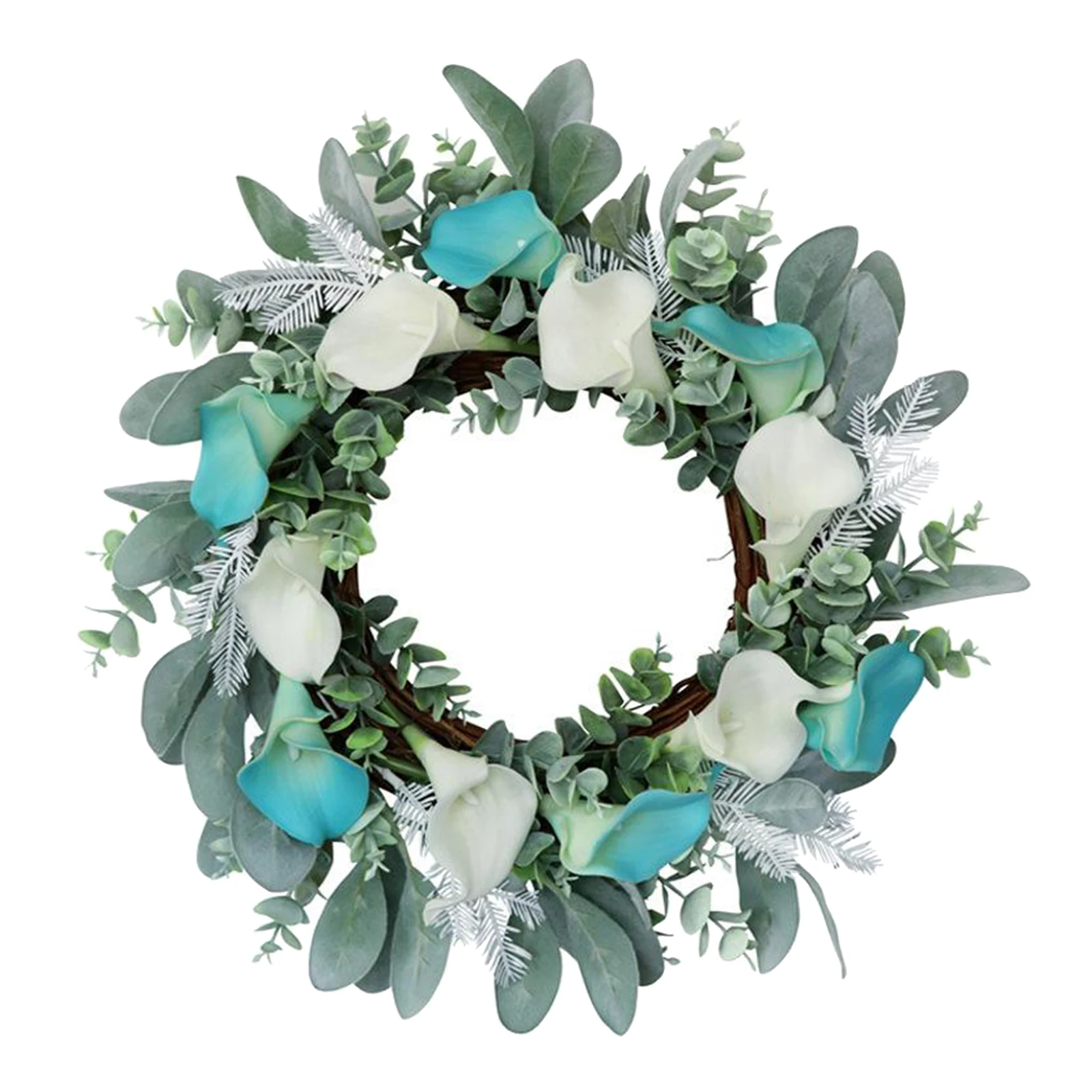 

16inch Large Front Door Wreath Handcrafted Garland for Home Wall Decor Decoration Hanger, Flowers, Earhead, Straw