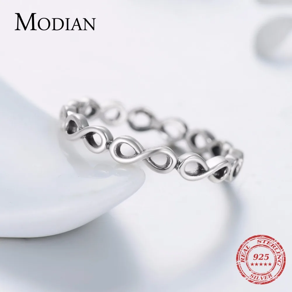 Женское Винтажное кольцо Mobius однотонное из серебра 2021 пробы 925|fine jewelry|solid 925 sterling