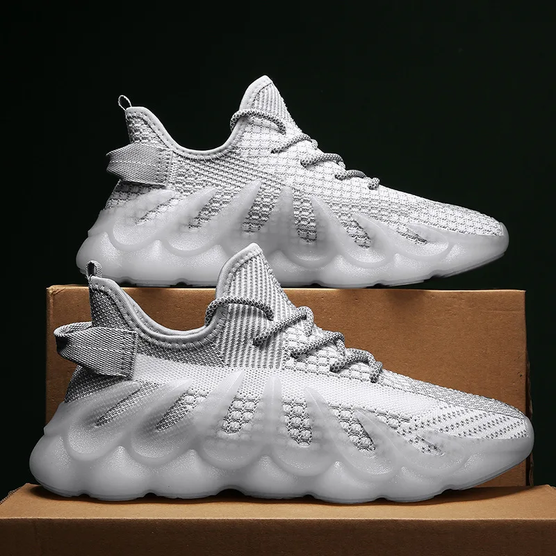 

Fashion Casual Sports Shoes 2021 Summer Breathable Sneakers Men Flying Woven Coconut Shoes New Casual Thick Shoes For Men