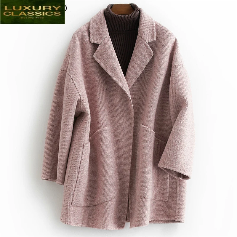 

Coats Winter Autumn Woman Long Wool Coat Female Alpaca Jackets Spring Sided Woolen Jacket Abrigos Mujer Elegante LWL1308