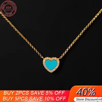 s925 sterling silver blue love clavicle chain female summer cool and lovely temperament new luxury brand monaco jewelry
