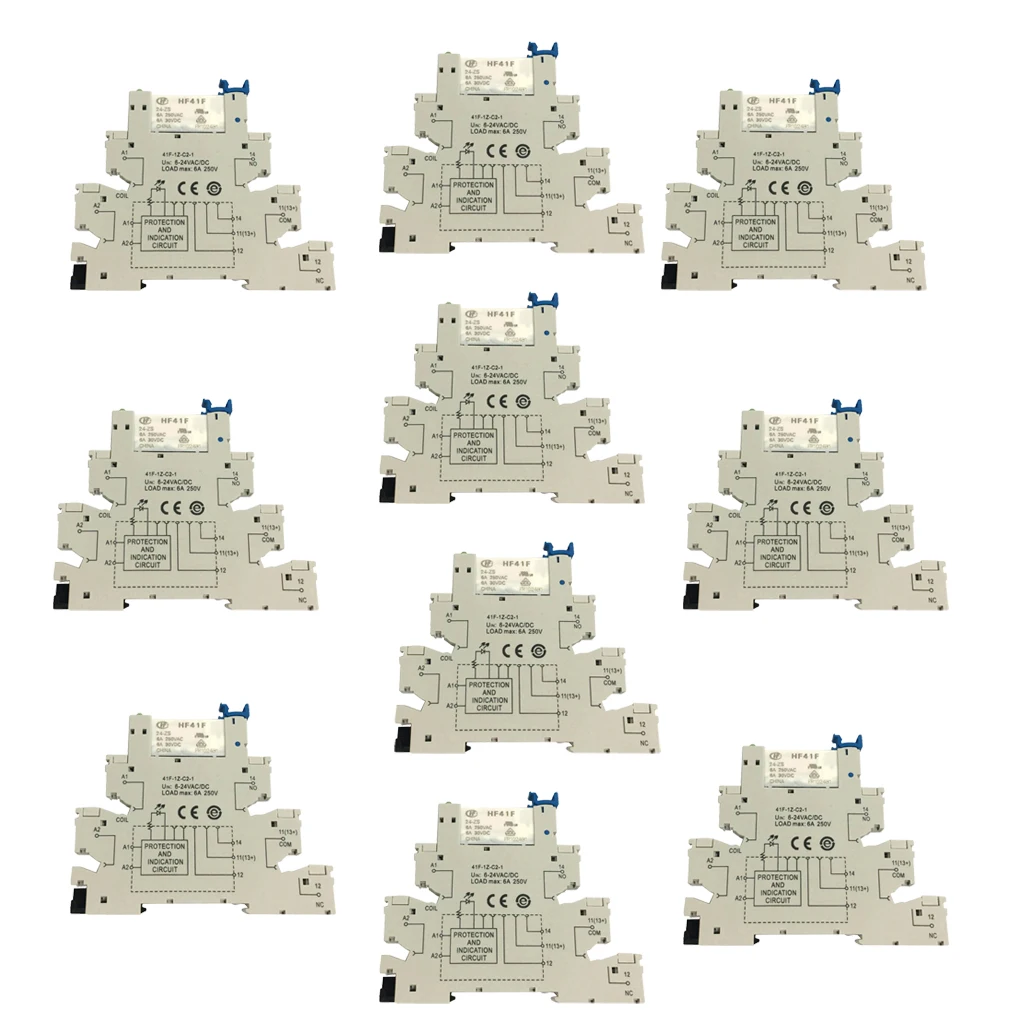 10x Прочный Hongfa 5PIN Реле Розетка 6 24 В AC/DC 6A использование с HF41F PCB реле/10 шт
