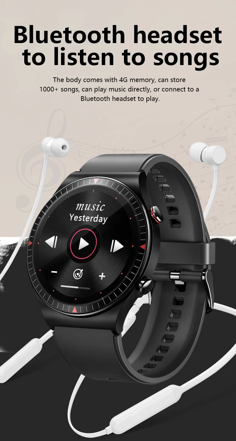 

Smart Watch Men 2021 Bluetooth Call T7 Smartwatch DIY Watch Face 4G-RAM Play Music IP67 Waterproof 260mAH Battery Android IOS
