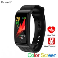 beurself smart bracelet f4 color screen android ios smartwatch heart rate sleep monitor fitness sports band for huawei iphone