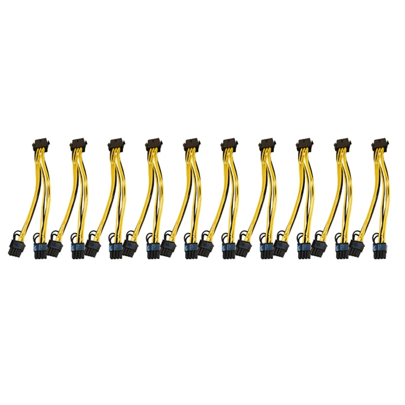 

10 Pcs 8 Pin PCI-E to 8 Pin (6+2) PCI-E (Female to Male) GPU Power Cable 250mm for Graphics Card Mining Motherboard