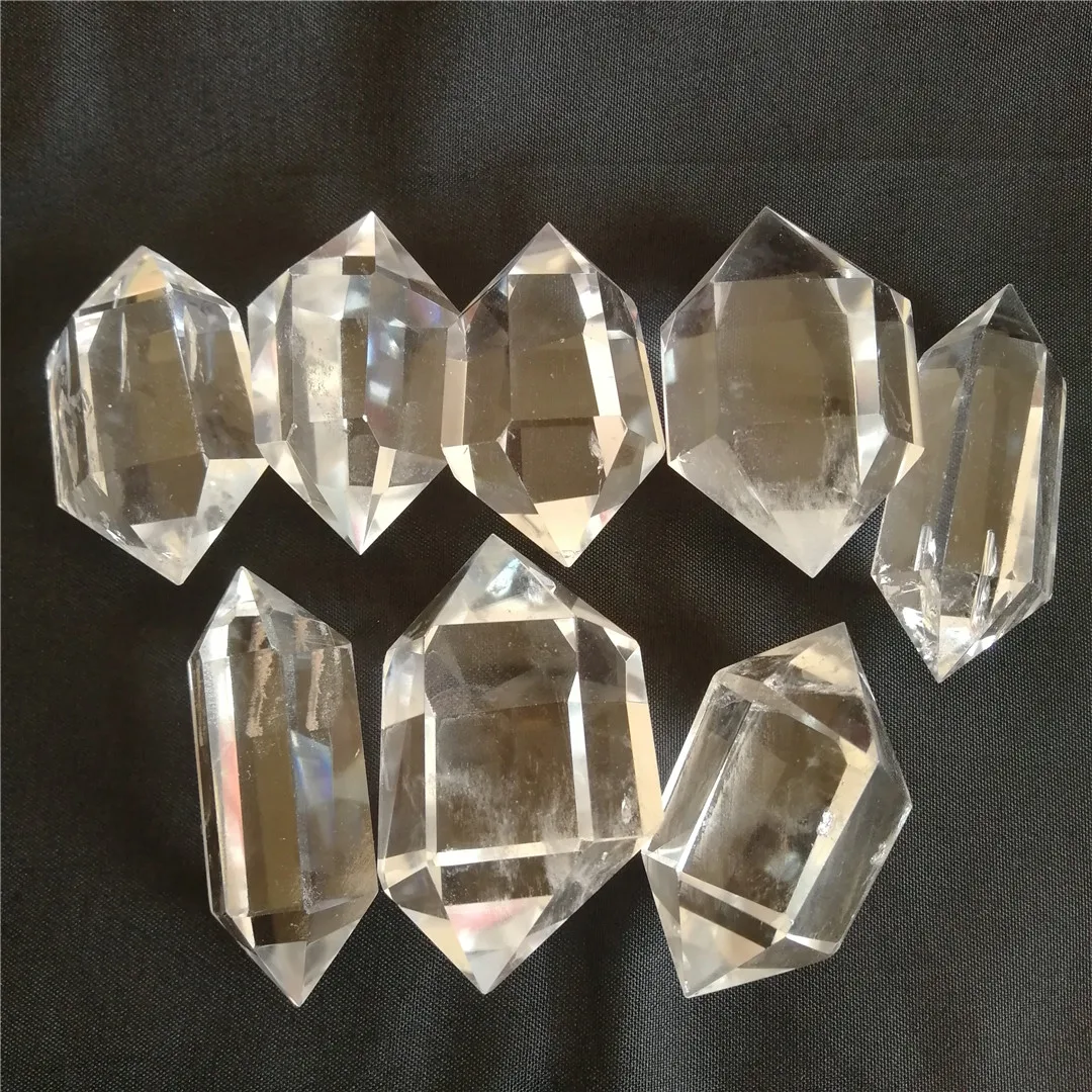 

1 шт. высшее качество 100% натуральный кристалл кварца двойная точка минеральные образцы Викка Исцеление