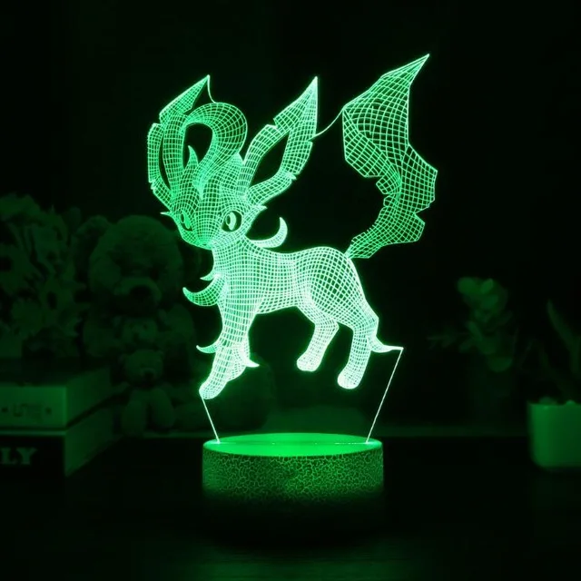 Покемон игра Mew 3D лампа Umbreon светодиодный декоративный ночник многоцветный RGB Декор для спальни Дети Рождественский подарок игрушки - Испускаемый цвет: Leafeon
