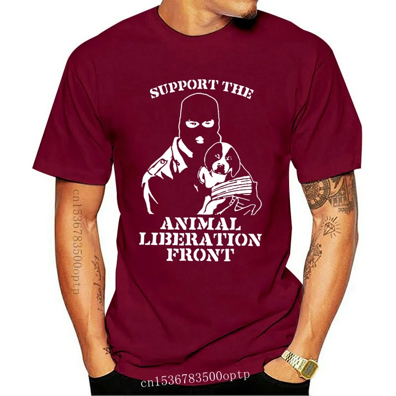 

New Tops Summer Cool Funny T-Shirt SUPPORT THE ANIMAL LIBERATION FRONT Vegan SXe Earth Crisis T-Shirt SIZES S-5X Summer