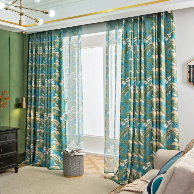 

New Korean High-end Curtain Exquisite Pastoral Style High Shading Cotton and Linen Stitching Curtains for Living Room Bedroom