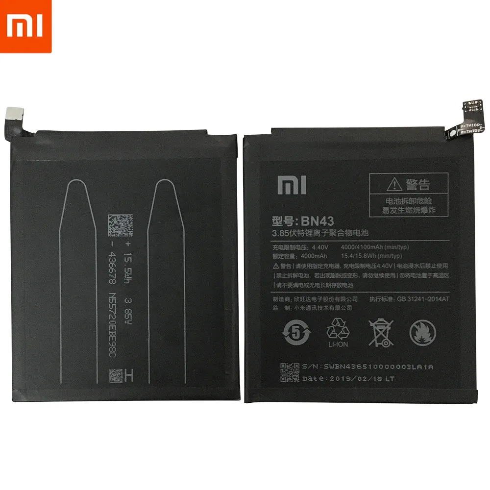 Настоящий аккумулятор 4100 мАч BN43 для Xiaomi Redmi Note 4X Snapdragon 625/Note 4 global Snapdragon 625
