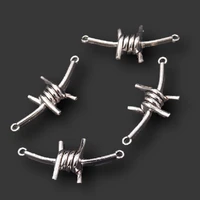 6pcs new silver plated 3d thorns connector pendants hip hop necklace bracelet metal accessories diy charms jewelry crafts making